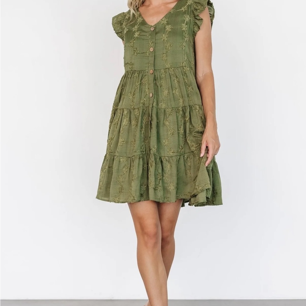 Baltic Born Olive Button-Down Mini Dress